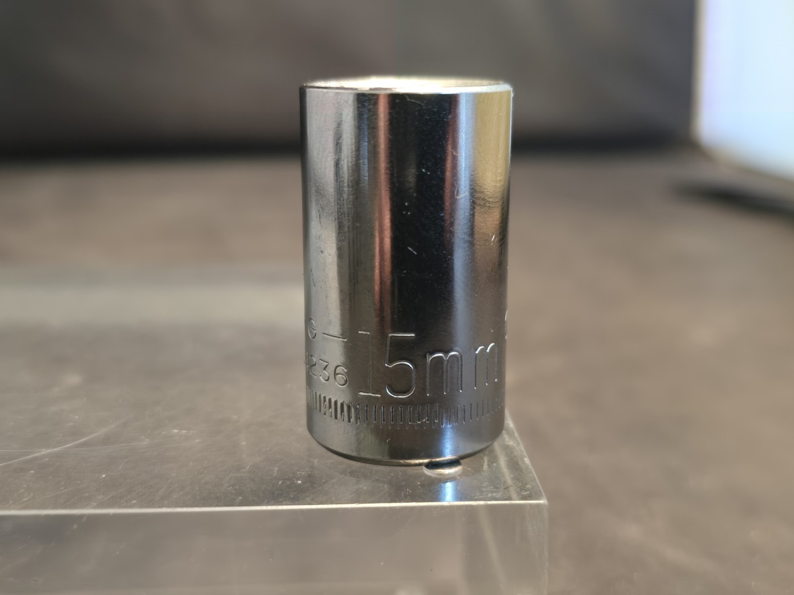 Vintage Craftsman 15mm Socket 1/2″ Dr. 12 Pt. Shallow Socket G 44236 USA