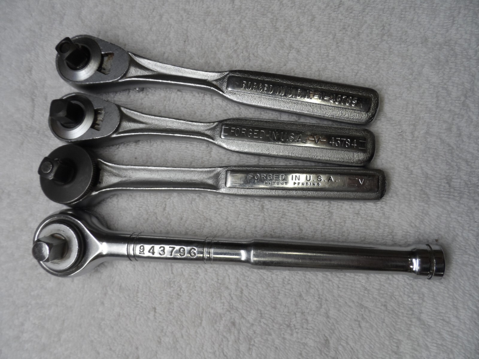 Craftsman 3/8″ Drive Ratchet Set USA lot of 4 pcs- PN 43796, No PN, 43784, 43785