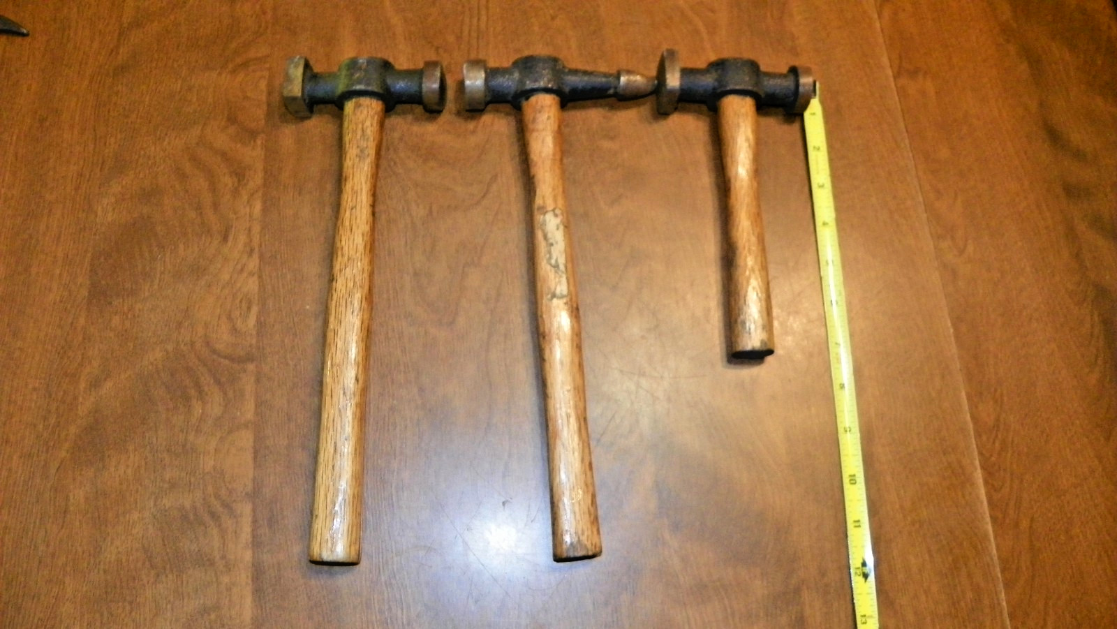 lot of 3 unmarked auto body hammers