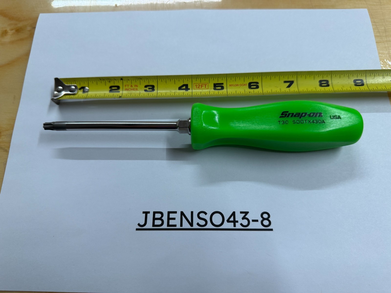 Snap-on Tools USA NEW RARE GREEN T30 Hard Grip Torx Screwdriver SDDTX430AG
