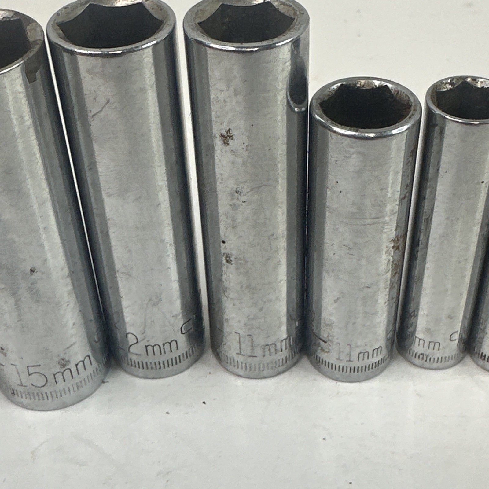 Vintage 15 Piece Craftsman 3/8″ Drive METRIC Mostly V Series Deep Socket Lot