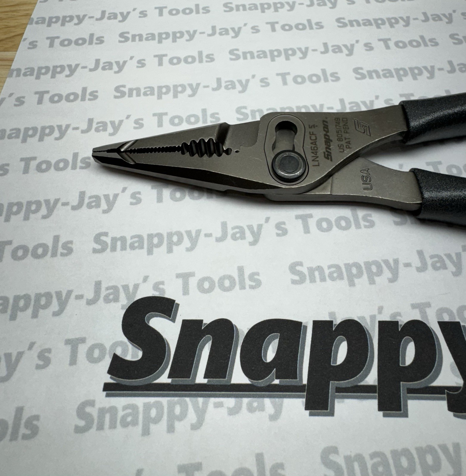 Snap-on Tools USA NEW TITANIUM 7″ Talon Grip Long Nose Slip Joint Pliers LN46ACF