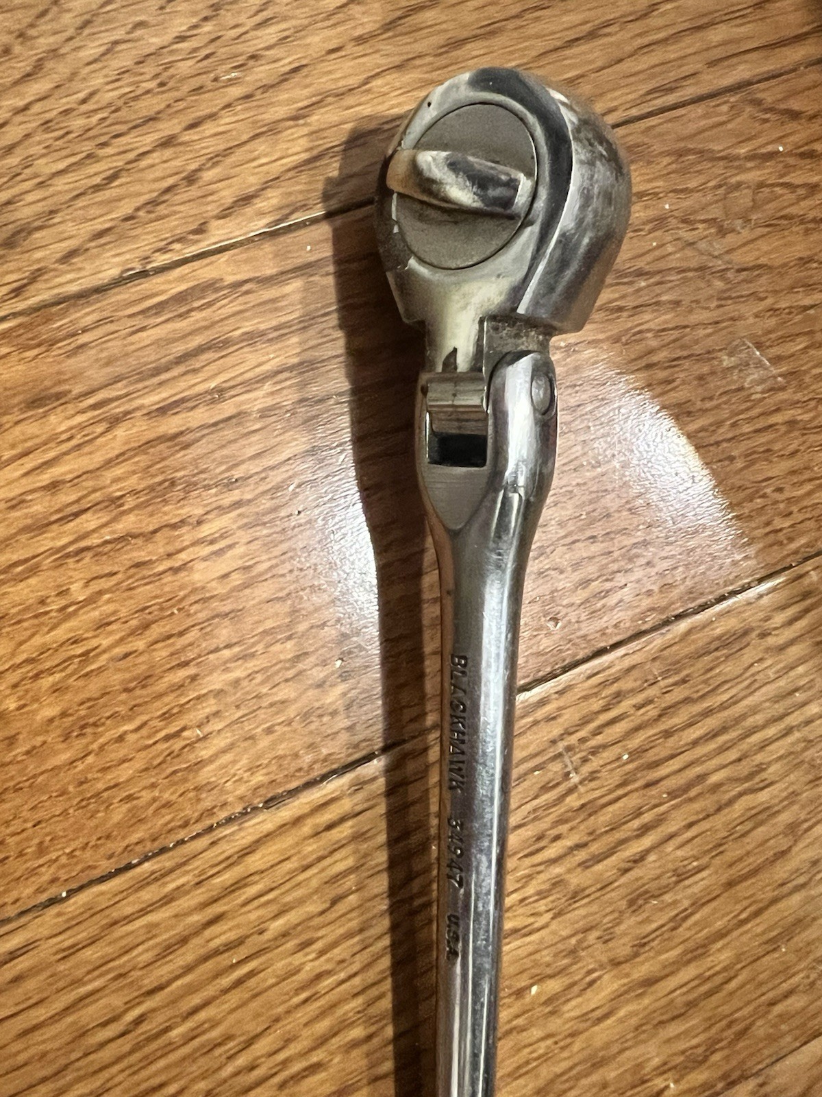 Ratchet Flex head Bent Handle 3/8 DR BlackHawk 34947 Made in USA Nice!