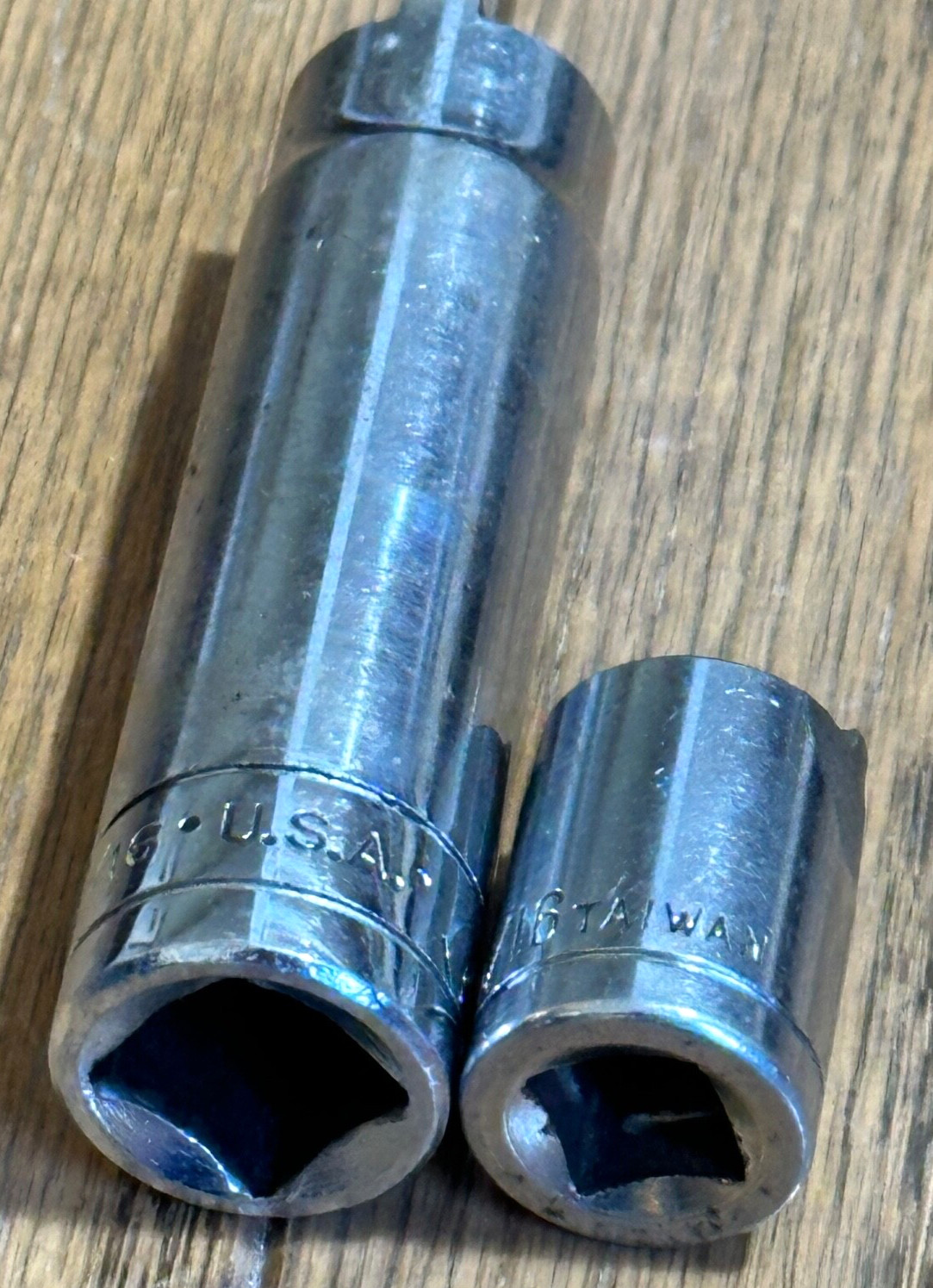 Set 9/16″ 2 Lug Tab Spanner MODIFIED Antenna Wiper Trim Lock Axle Nut Socket Lot