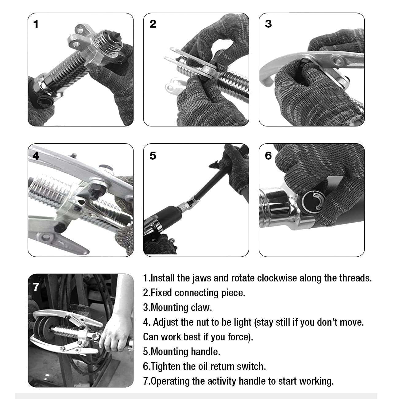 2/3-Jaw 15T Hydraulic Gear Puller Set Wheel Bearing Pulling Separator Tool