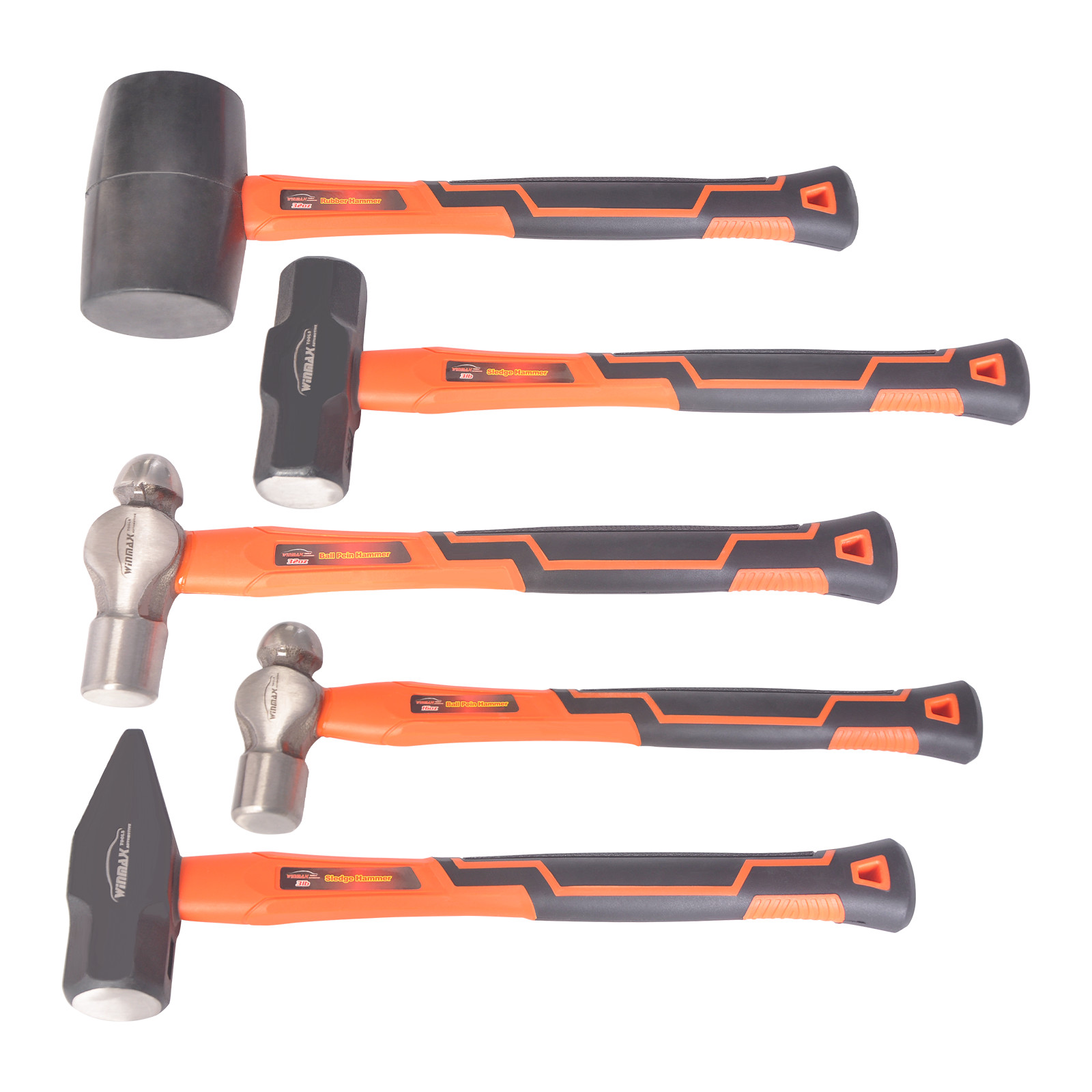 5Pcs Hammer Set Cross Pein Hammer Ball Pein Hammer Rubber Mallet Sledge Hammer