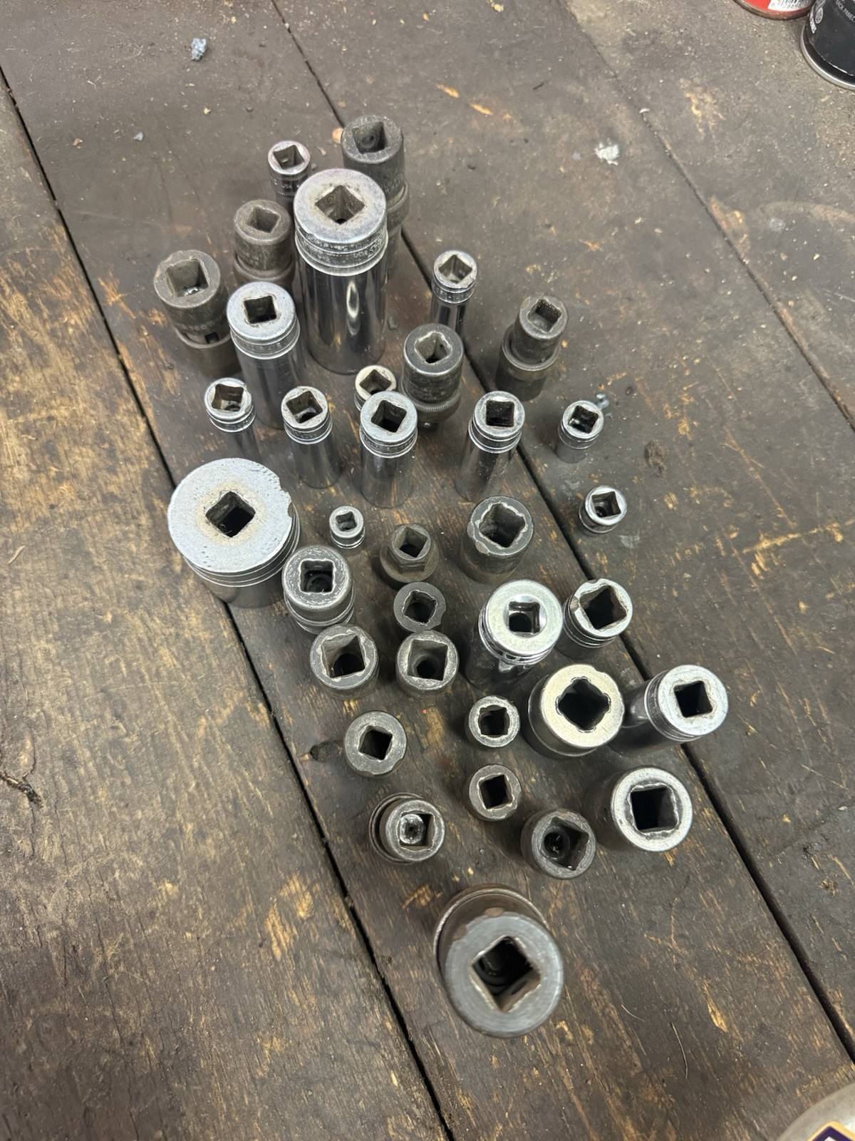 Snap-on Socket Lot 35pc Mixed Sizes SAE Metric Vintage USA Tools Mechanic Set Bu
