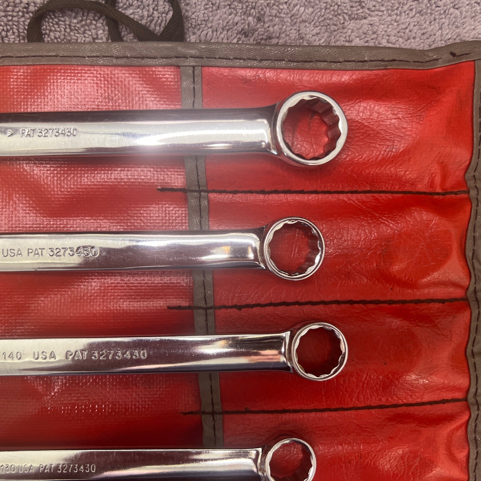 Snap-on 5pc Metric 12pt Combo Wrench Set 12mm 13mm 14mm 15mm 17mm/ C-508 case