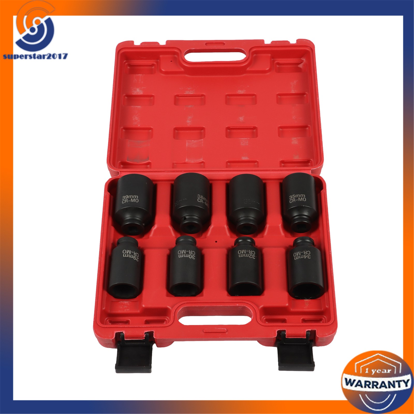 12 Point 8Pc Axle Nut Socket Set 1/2″ Drive For Toyota BMW Mercedes-Benz 29-39mm