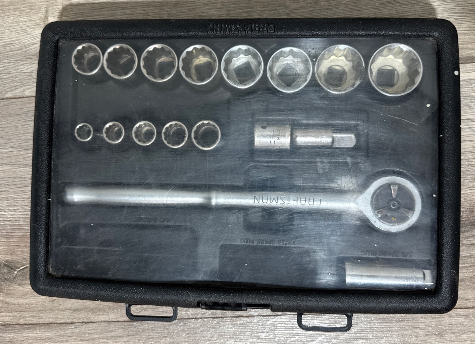 Sears Craftsman 34830 1/2” Drive Socket Ratchet Set 16 Pc Metric 12 Pt USA