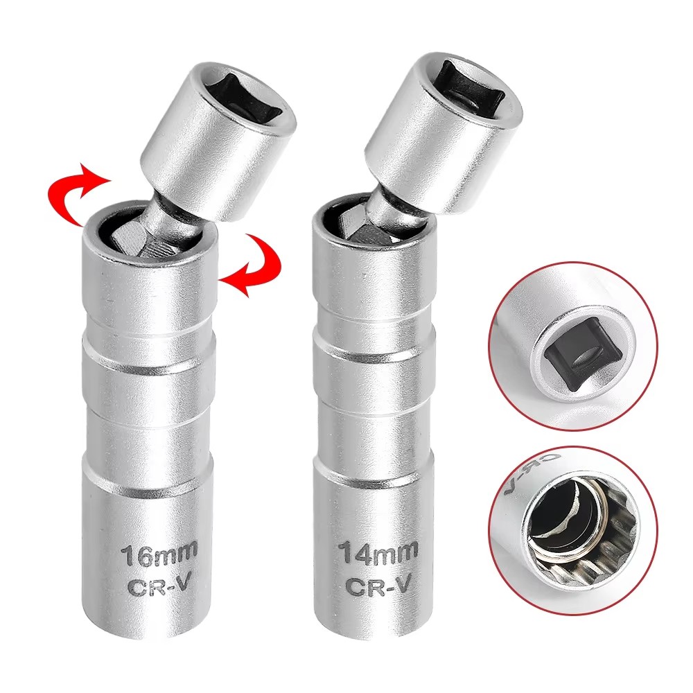 10PCS 3/8 Inch Drive Spark Plug Socket Set 6-Point Include Extension Bar CR-V US