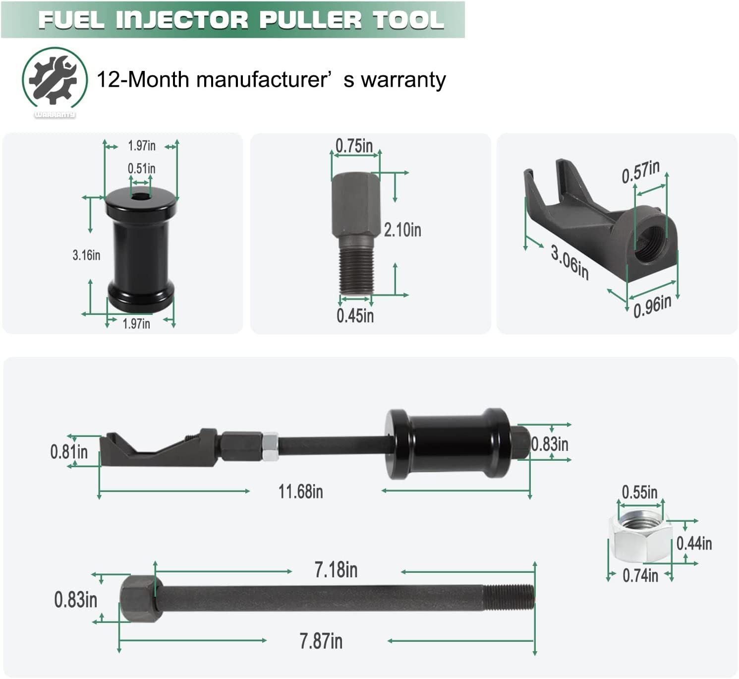 OTC 7121 Fuel Injector Pencil Nozzle Puller for Case Caterpillar GM John Deere