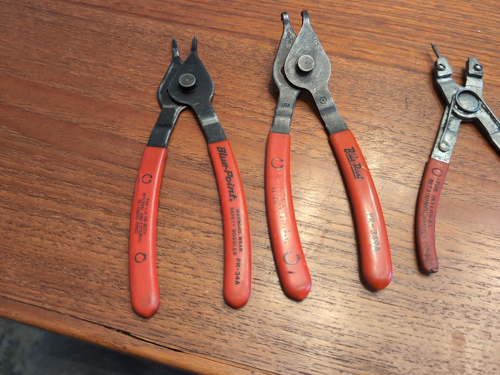 Lot 4x BLUE-POINT SNAP-RING PLIERS PR-34A PR-349A Plus 2 Extras