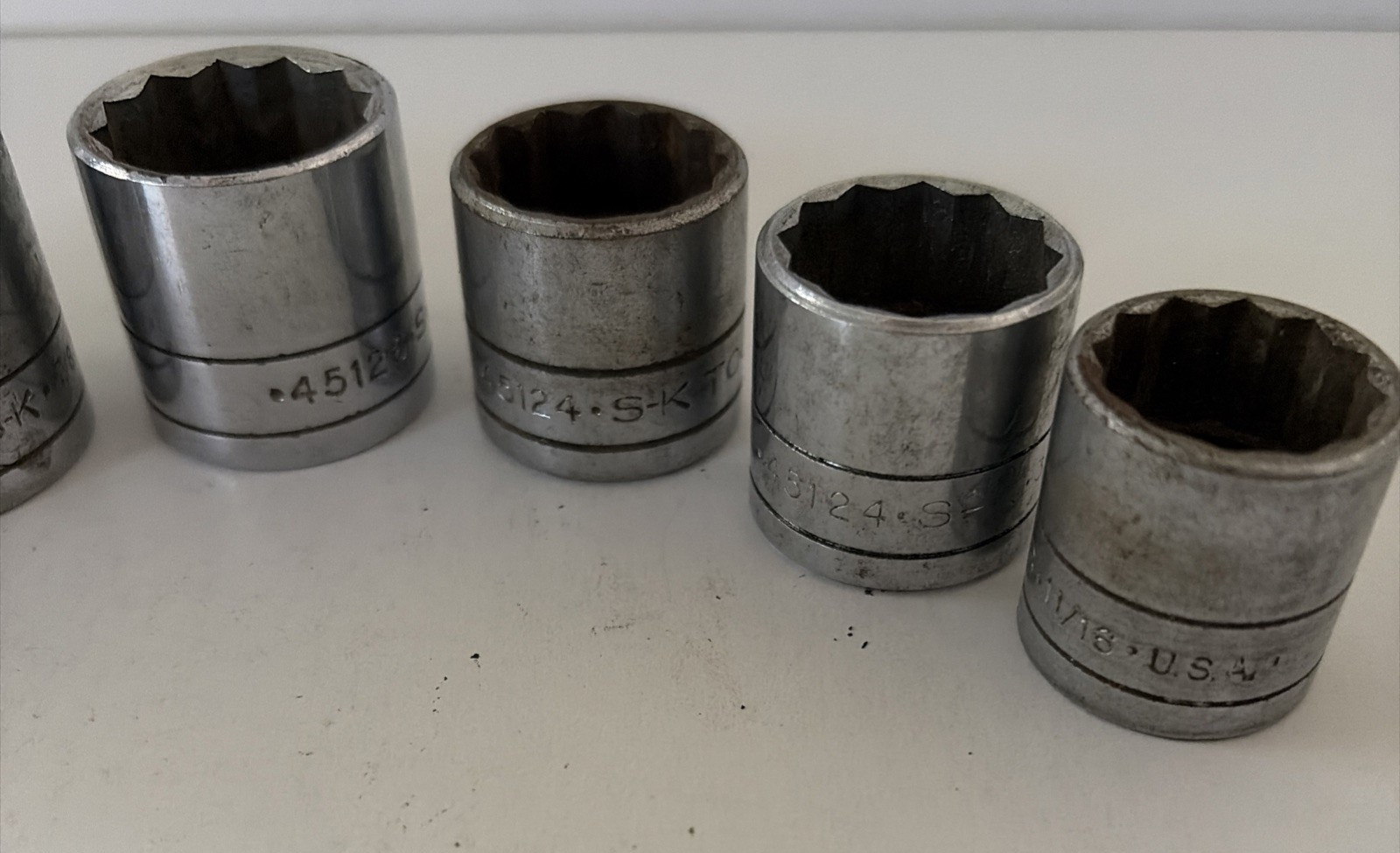S-K 3/8” Drive Socket Set 12 Pt SAE Shallow 6 Pcs See Description