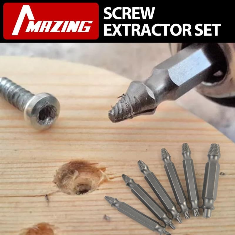 MAZING Damaged Screw Extractor Set, 6PCS Stripped Grab Kit, Easy…