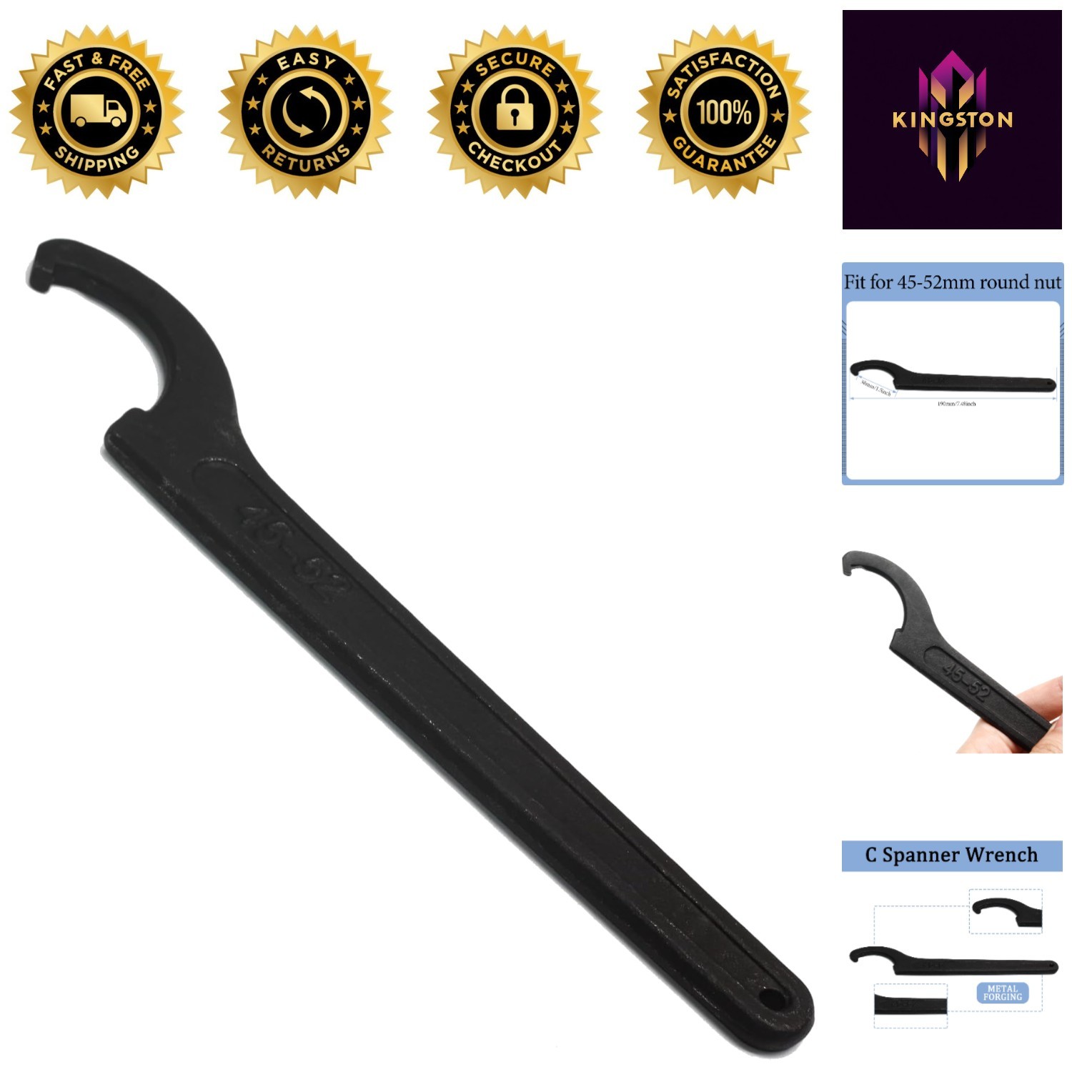 C Hook Spanner Wrench – Versatile & Sturdy Tool for Mechanical Adjustments