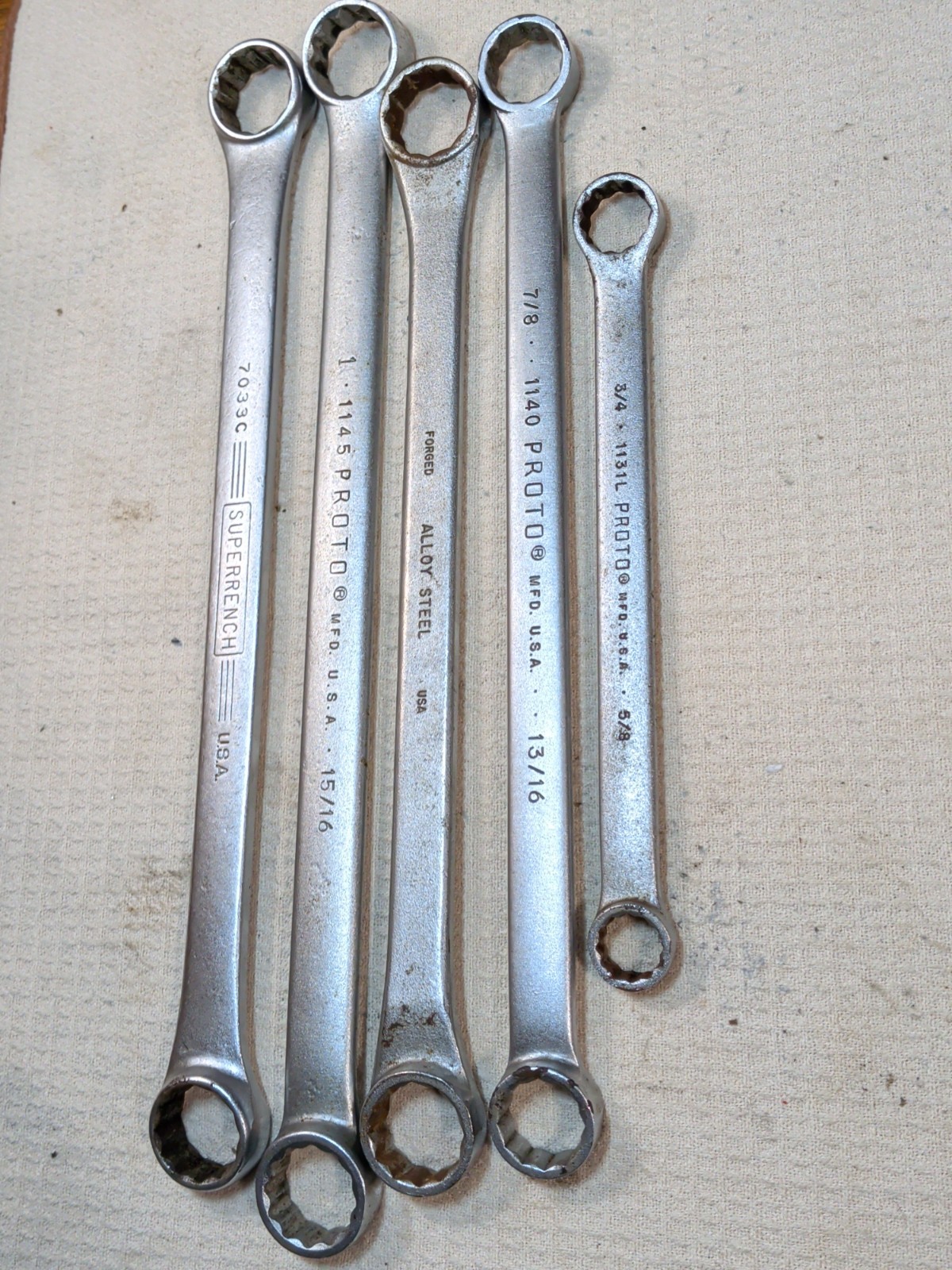 Vintage PROTO Professional Williams New Britain BOX END WRENCH SET OF 5, 1145