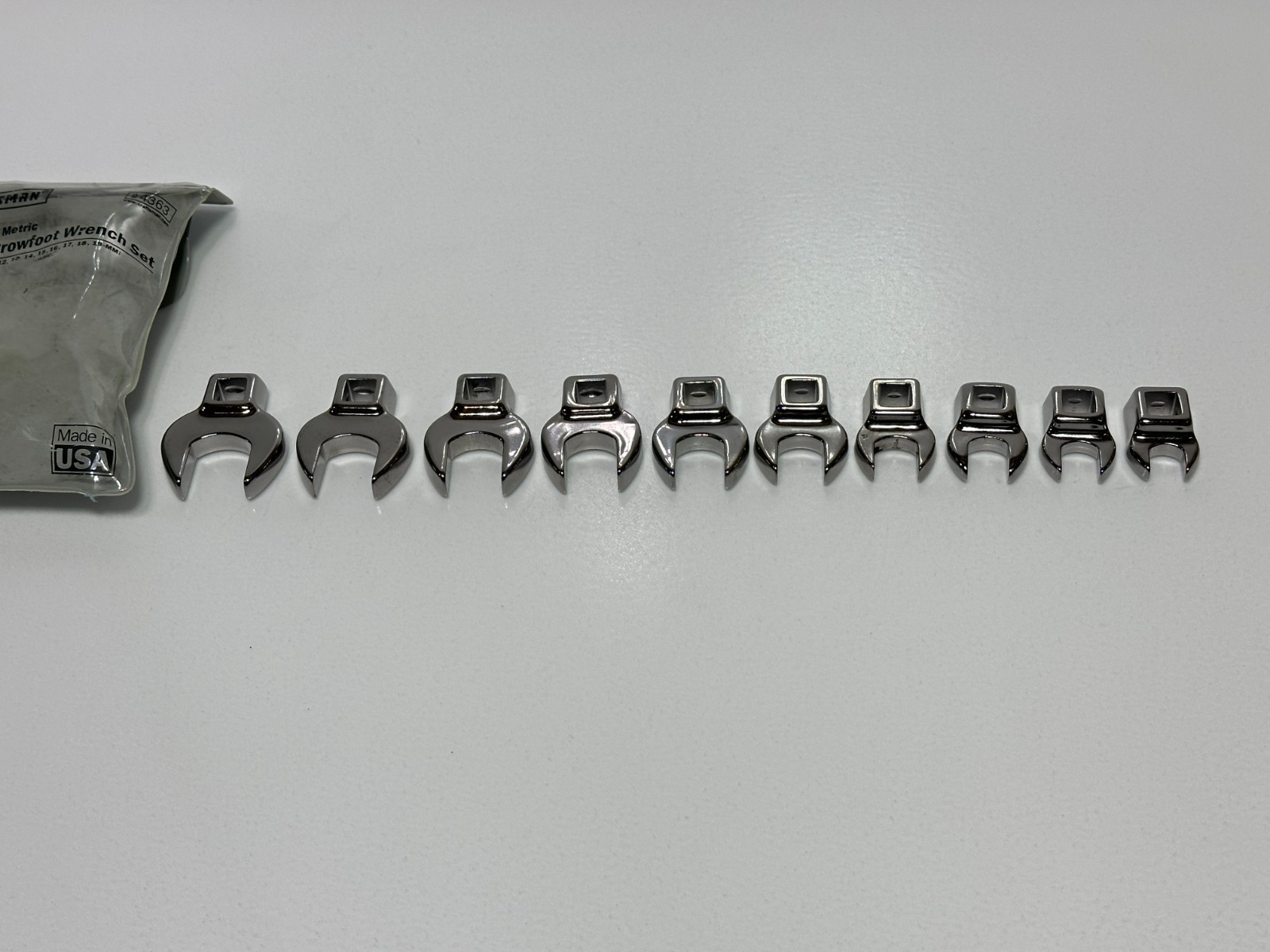 🇺🇸 Craftsman USA 4363 Metric 10mm-19mm Open-end Crowfoot Wrench Set 3/8″ Drive
