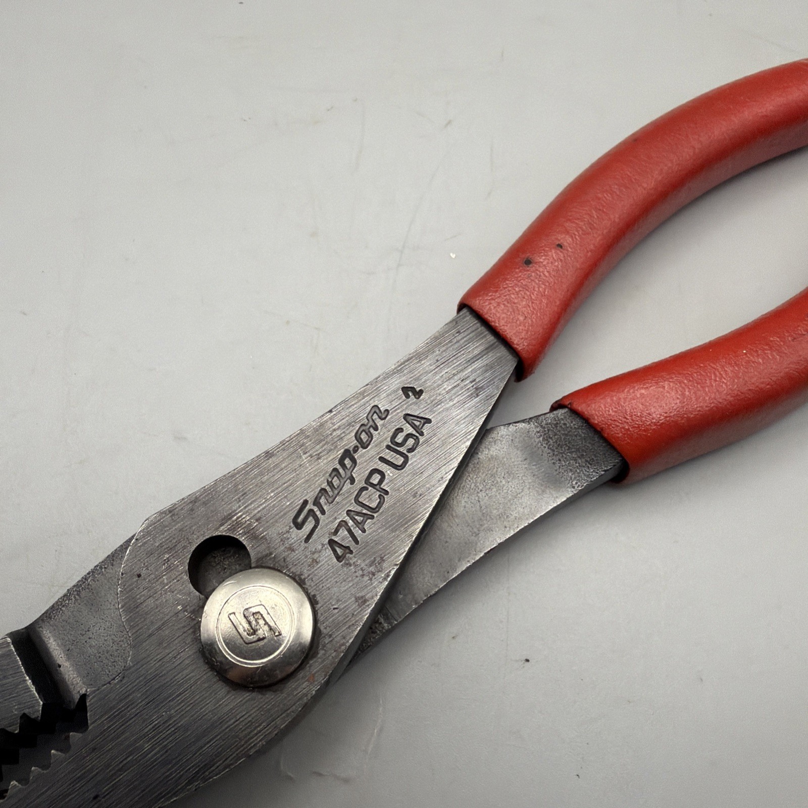 Snap on 47ACP 7.5″ Slip Joint Red Handle Pliers USA