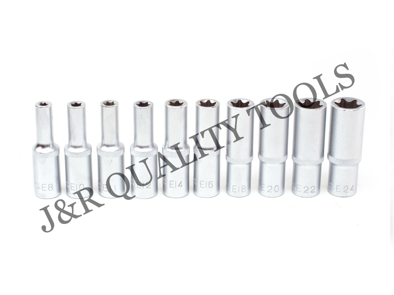 10pc 1/2″ DR Female E Star Deep Socket Torx Auto Tool E10-E24 With Case