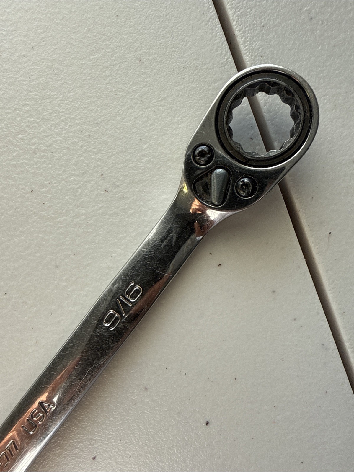 Snap-on Tools 9/16″ Reversible Flank Drive Plus Ratcheting Wrench SOXRR18 USA