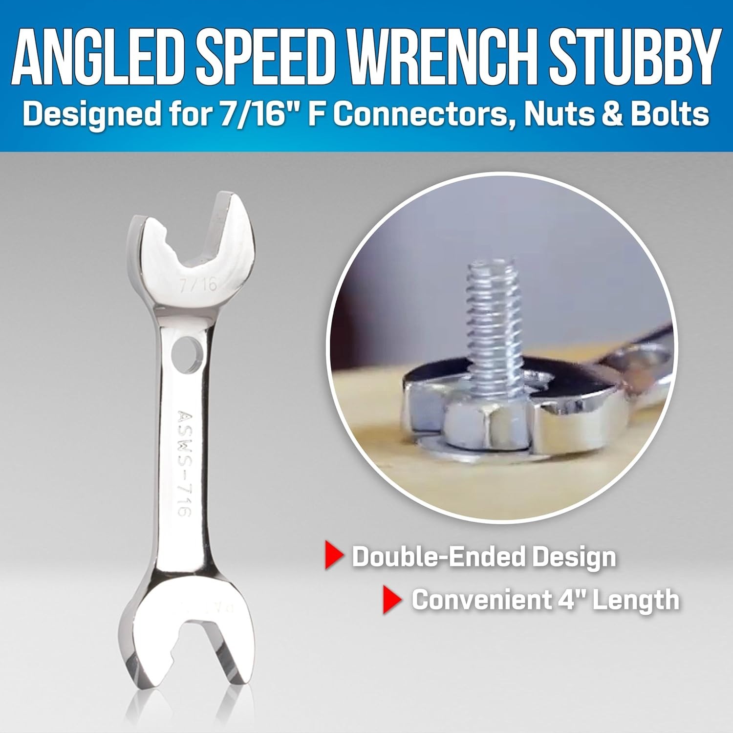Durable 4″ Stubby Wrench with Open-Ended Angled Head – Perfect for Tight Spaces