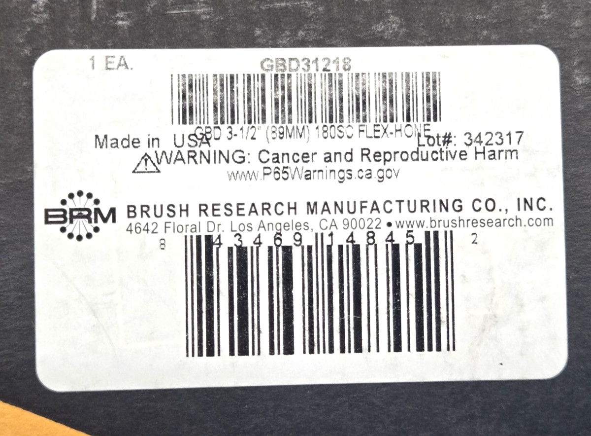 *NEW* Brush Research GBD31218 FLEX-HONE 30/2″ (89mm) Cylinder Hone, 180 Grit