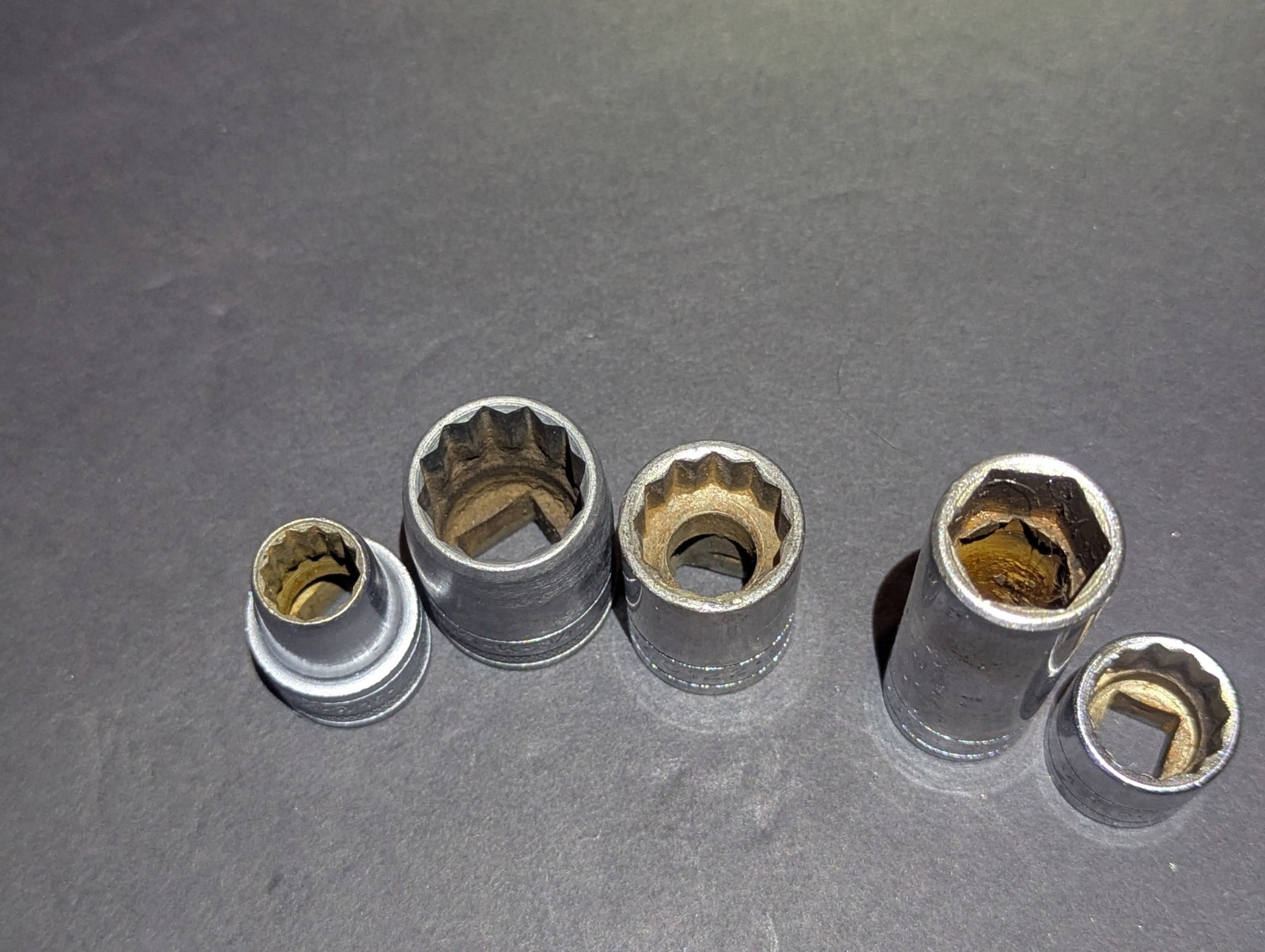 lot of 5 s-k wayne Sockets 1/2dr 16pt 7/16 11/16 3/4 And 3/8dr 5/8 6 And 16 Pt