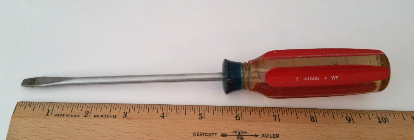 Vintage Craftsman 1/4″ Slotted Screwdriver Sears Best Handle 41593 + WF USA K353