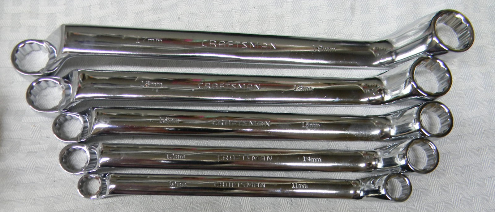 CRAFTSMAN 5PC METRIC 12PT DEEP OFFSET DOUBLE BOX END WRENCH SET 10-19MM #44350