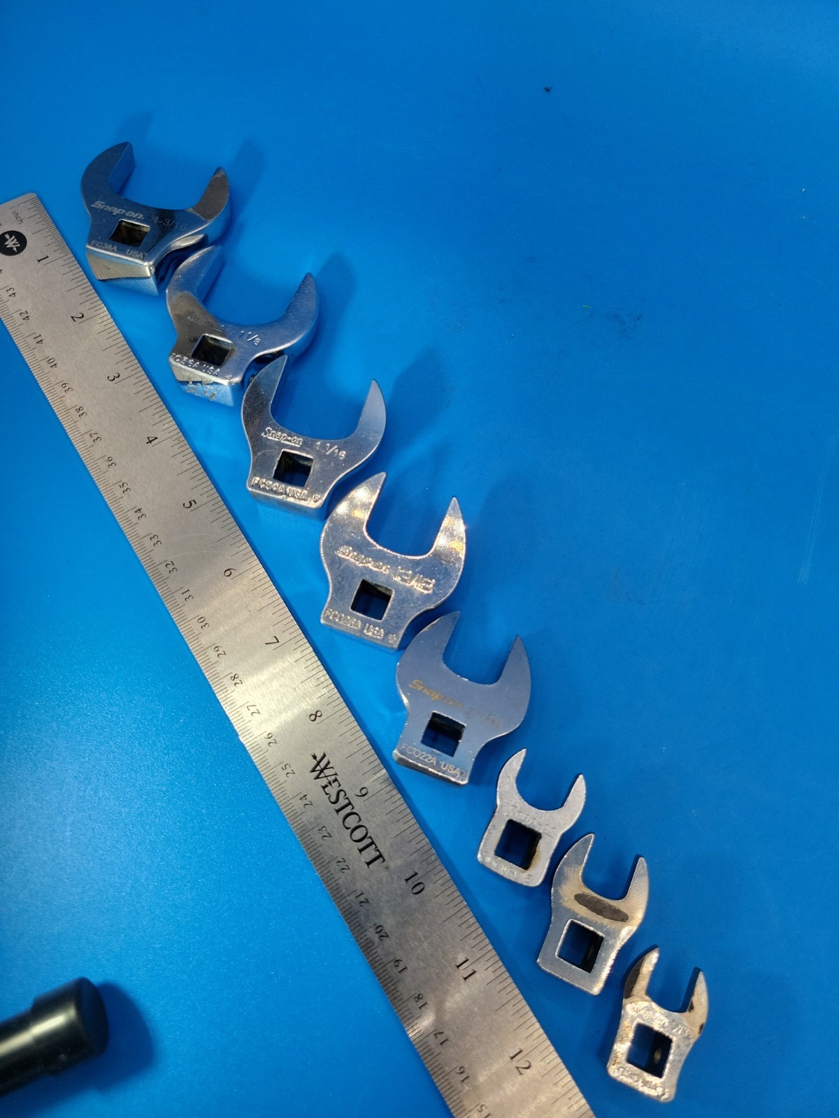 Snap-on Tools Crowfoot Wrench Set ⅜» Drive 7/16″ to 1-3/16″ 8 Pieces USA T-3-4