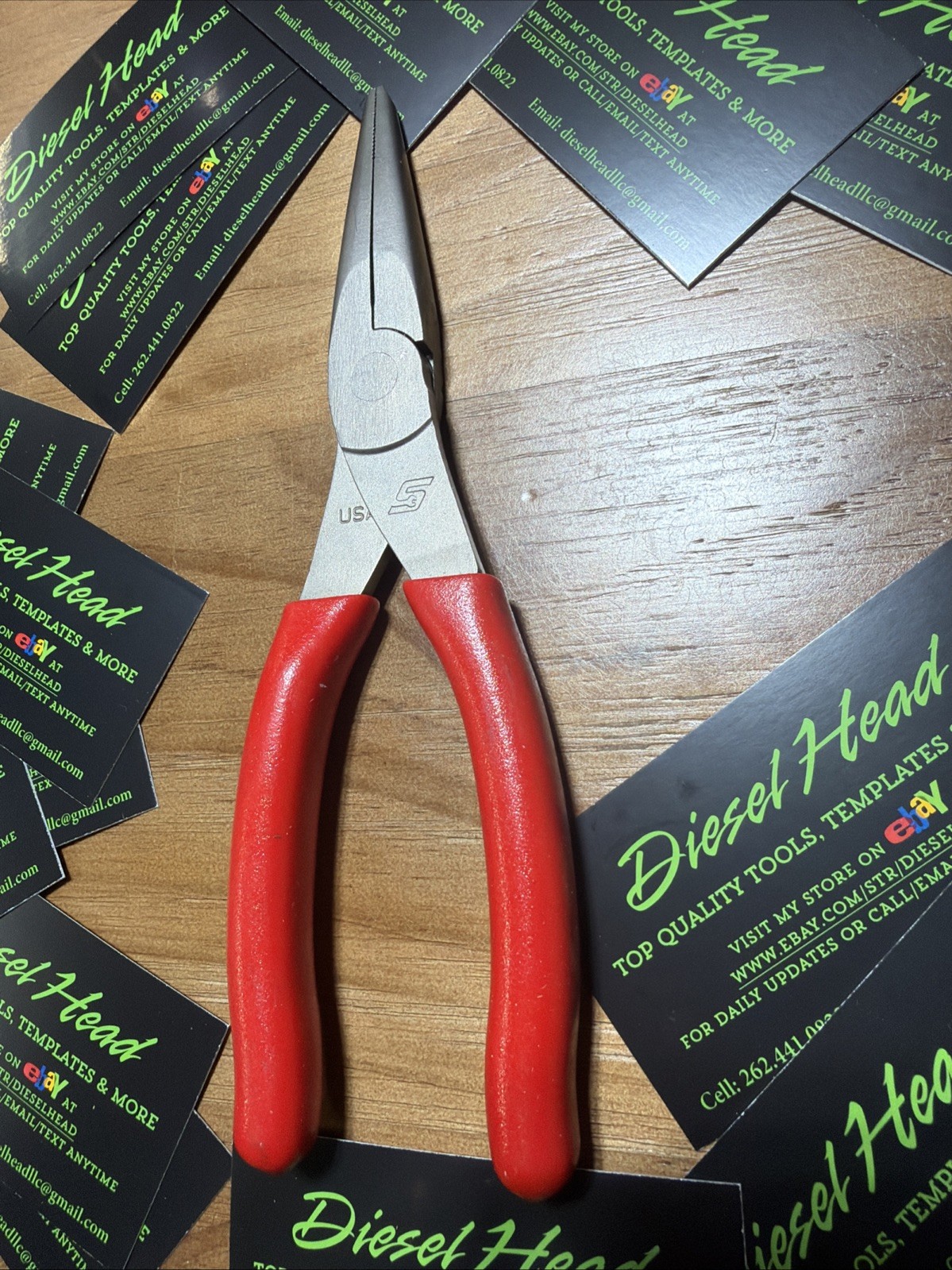 *New* Snap On Tools 96ACF CLASSIC RED Soft Grip Needle Nose Pliers