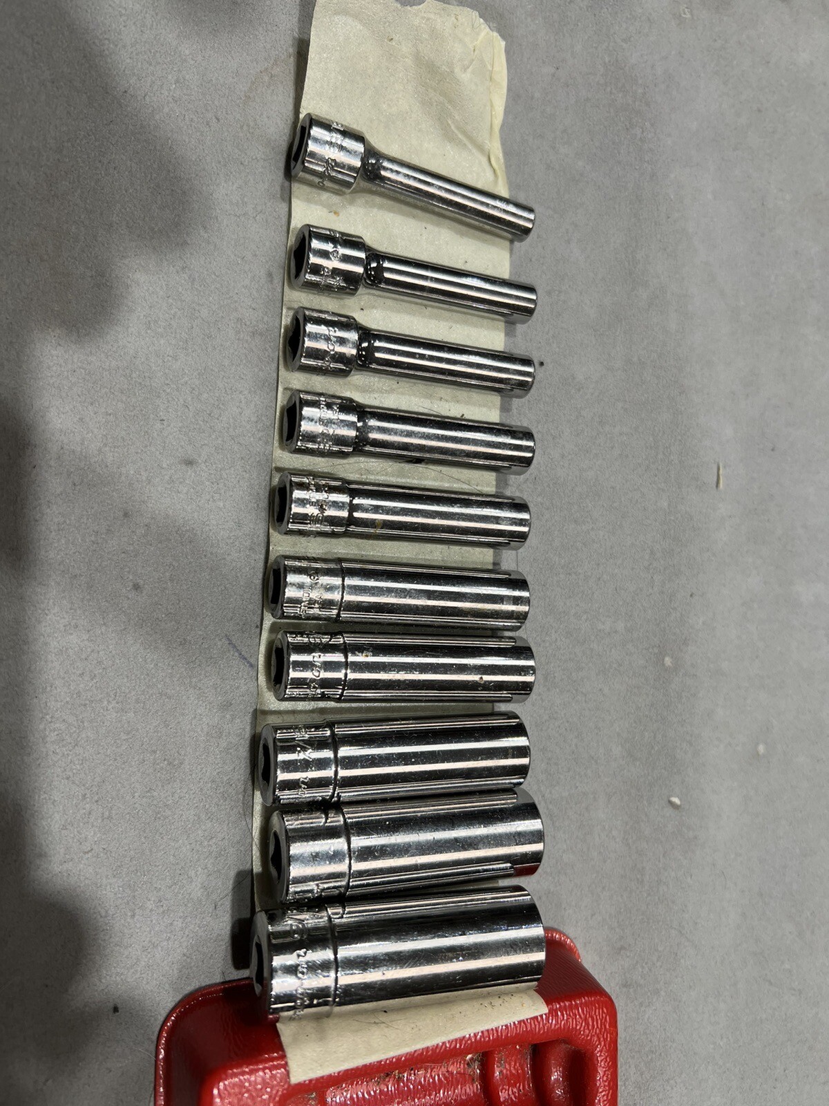 #bc473 SNAP-ON TOOLS 1/4 DRIVE SAE DEEP 12 POINTCHROME SOCKET SET 110STMDY