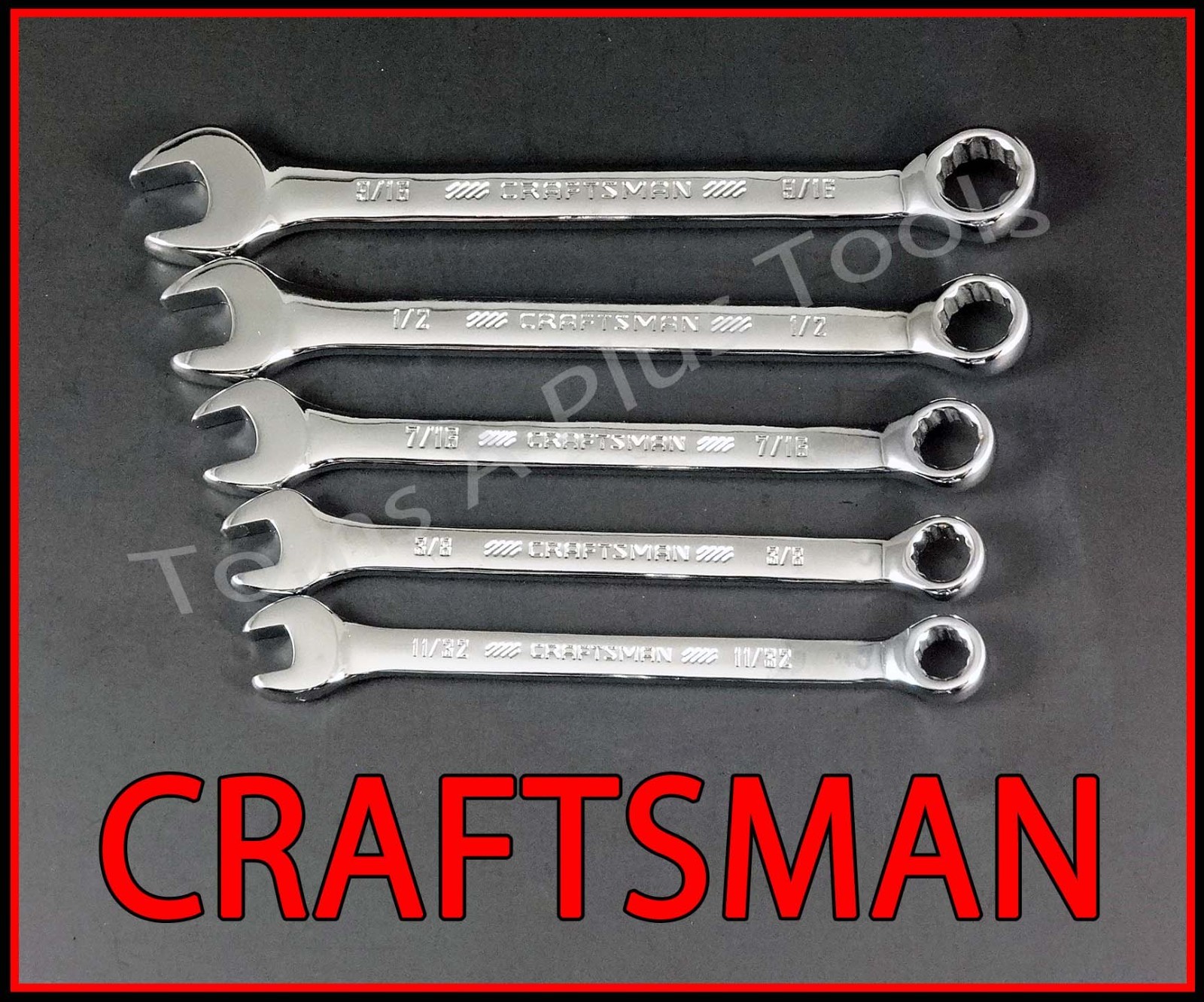 CRAFTSMAN TOOLS 10pc POLISHED Chrome SAE & METRIC 12pt Combination Wrench set