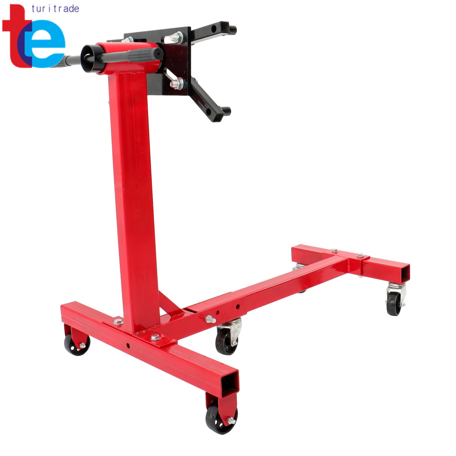Rotating Engine Stand 1500lbs Folding Motor Hoist Dolly w/ 360° Adjustable Head