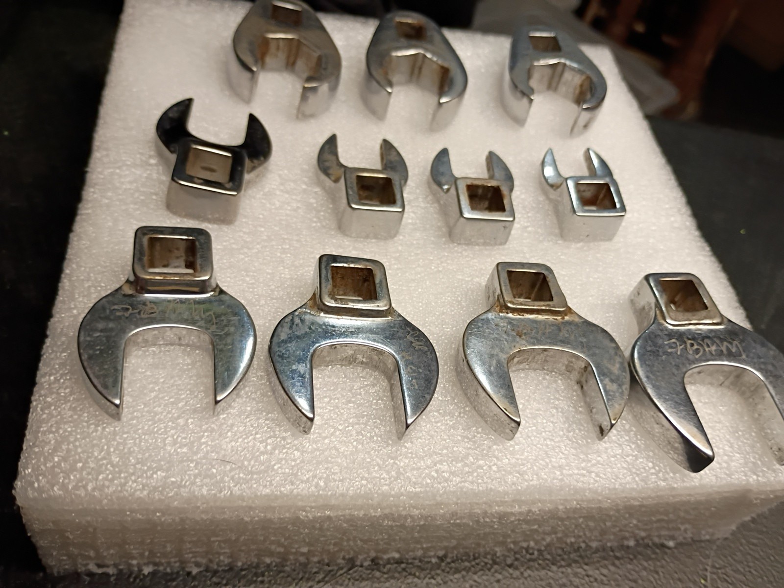 Snap on 3/8″ Drive Crowfoot wrench set of 11 mixed set of 7 Metric & 4 SAE