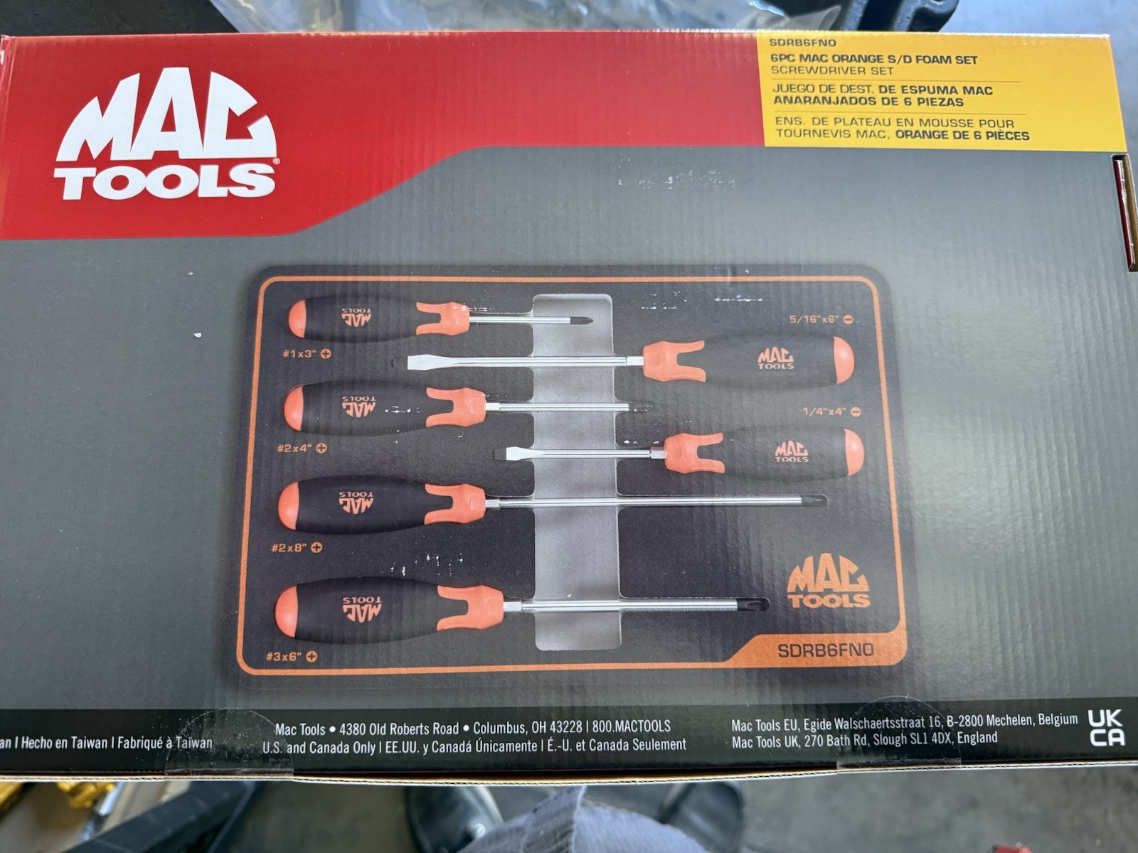 Mac Tools Sdrb6fno Six Pc Screwdriver Set