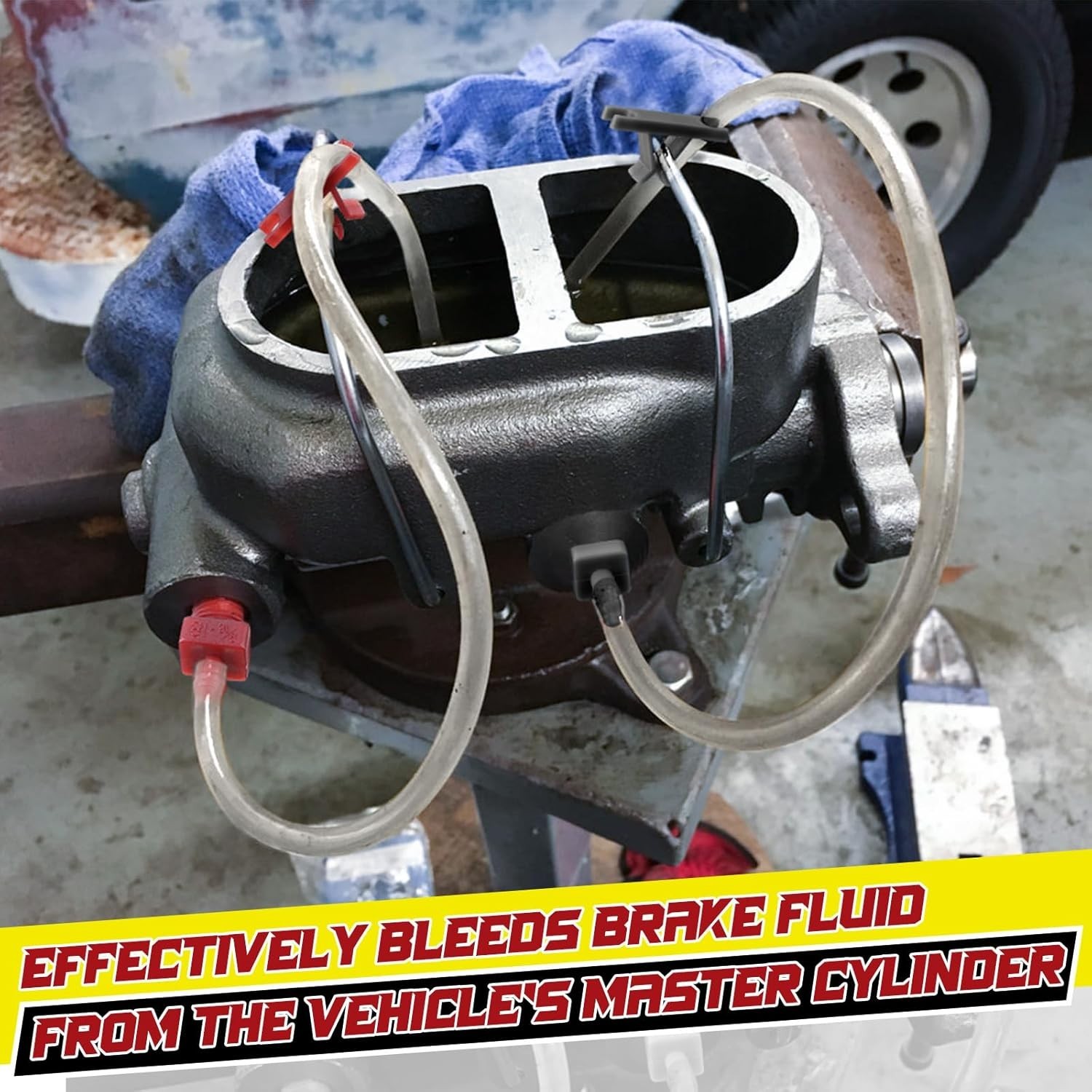 Brake Master Cylinder Bleeder Kit with Clear Hoses Fittings 29 pcs