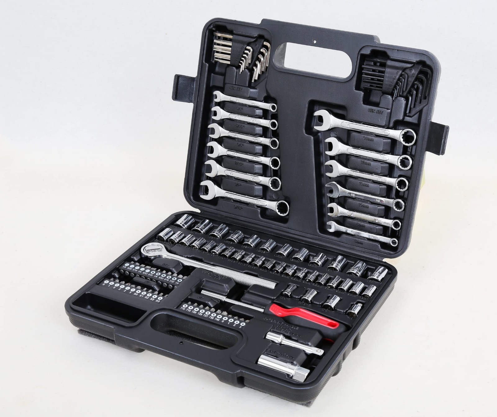 121-Piece Mechanics Tool Set | SAE & Metric Socket Wrench Kit for Auto Repair &