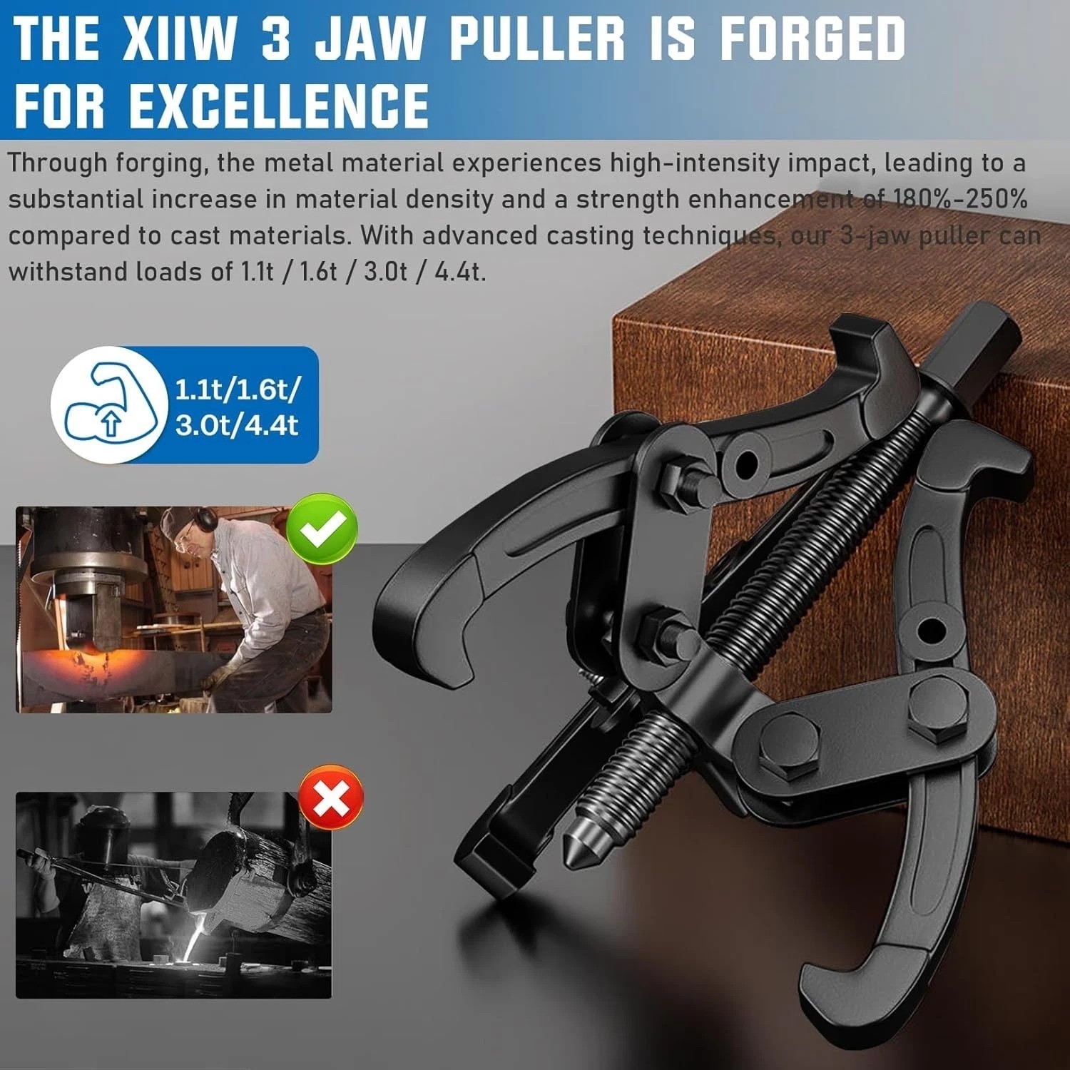 3» 4» 6» 8» Set, 3 Jaw Bearing Puller with Reversible Jaws, 2 Jaw / 3 Jaw…