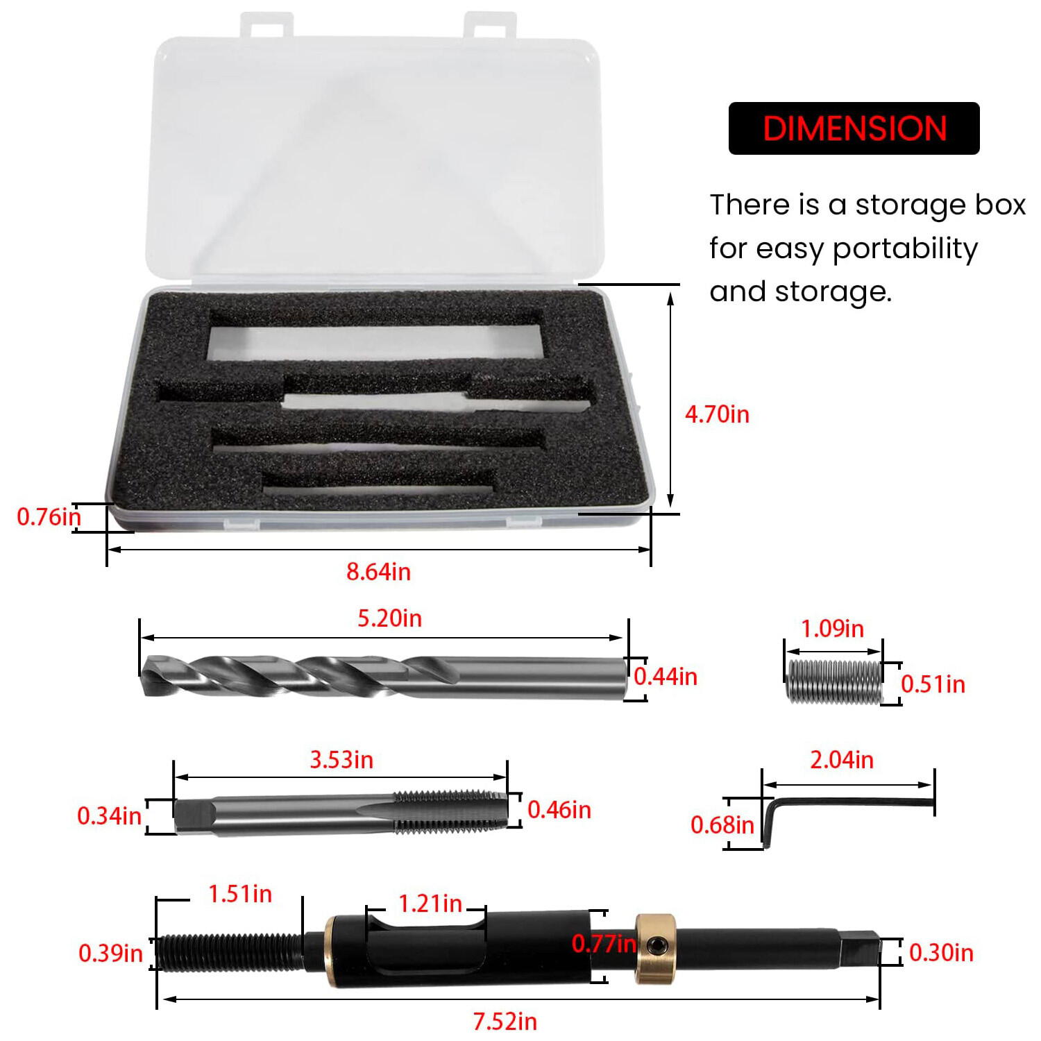 M11x1.5 35119S Head Bolt Thread Repair Tool Kits Fits for Cadillac Honda Toyota