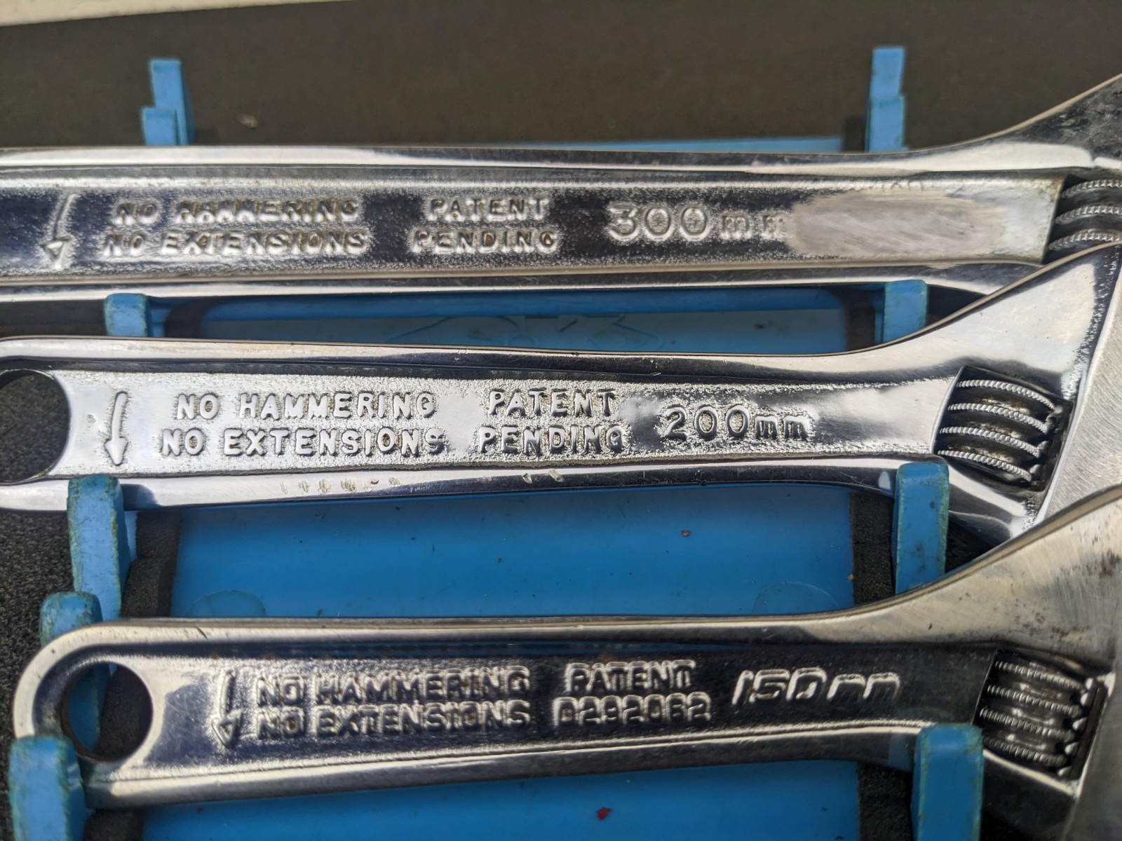 #bl847 Snap-on 3pc Vintage Adjustable Wrench Set AD6 AD8 AD12 USA