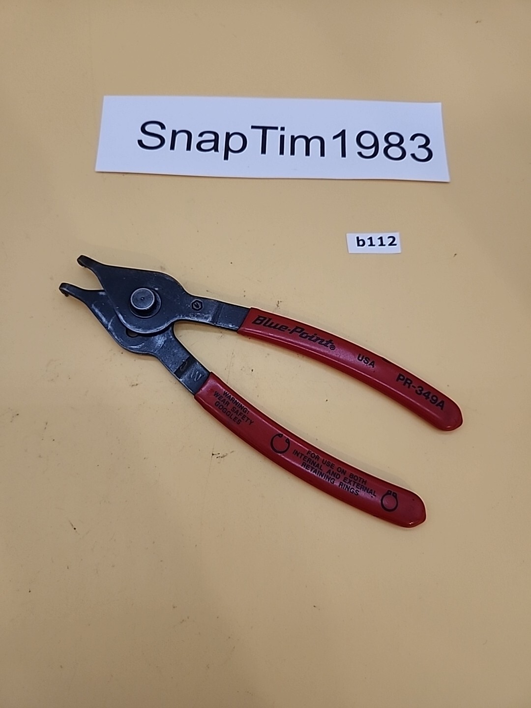 Blue-Point Tools 7″ Internal External Retaining Ring Pliers 90° Tip PR-349A USA