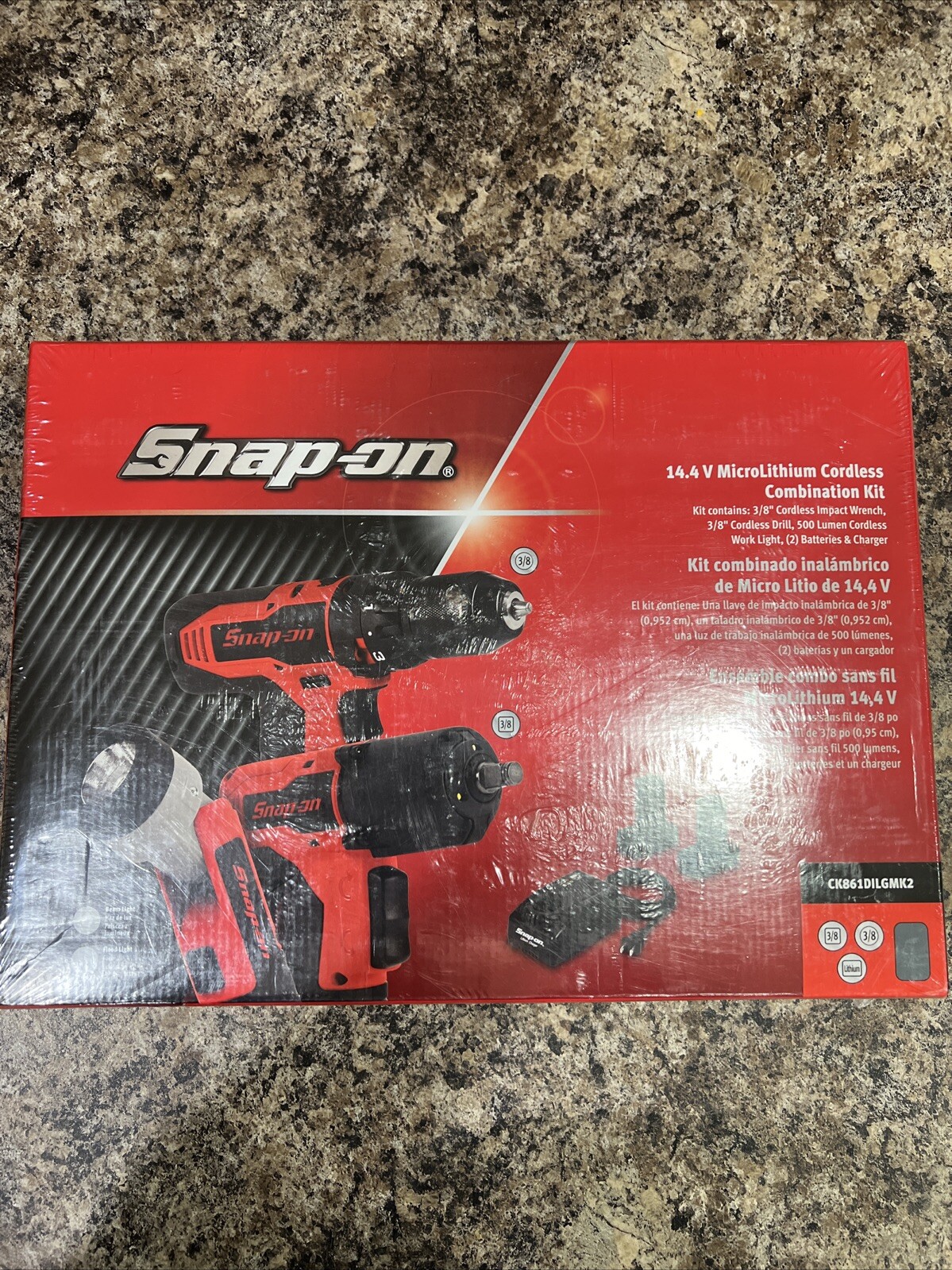 Snap-On 14.4 V CK861DILGMK2 Drill/ Impact/ Light Cordless Tool Kit CK861 Series