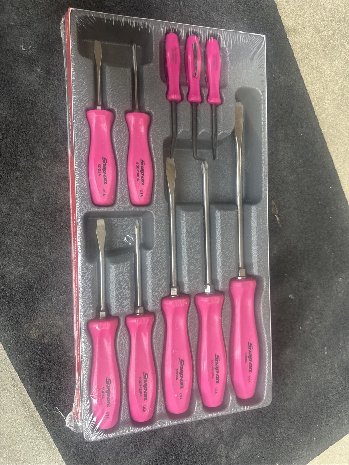 For Snap-on Tools ELECTRIC PINK 10pc Screwdriver/Pocket Prybar Set SDDDPBX100EP
