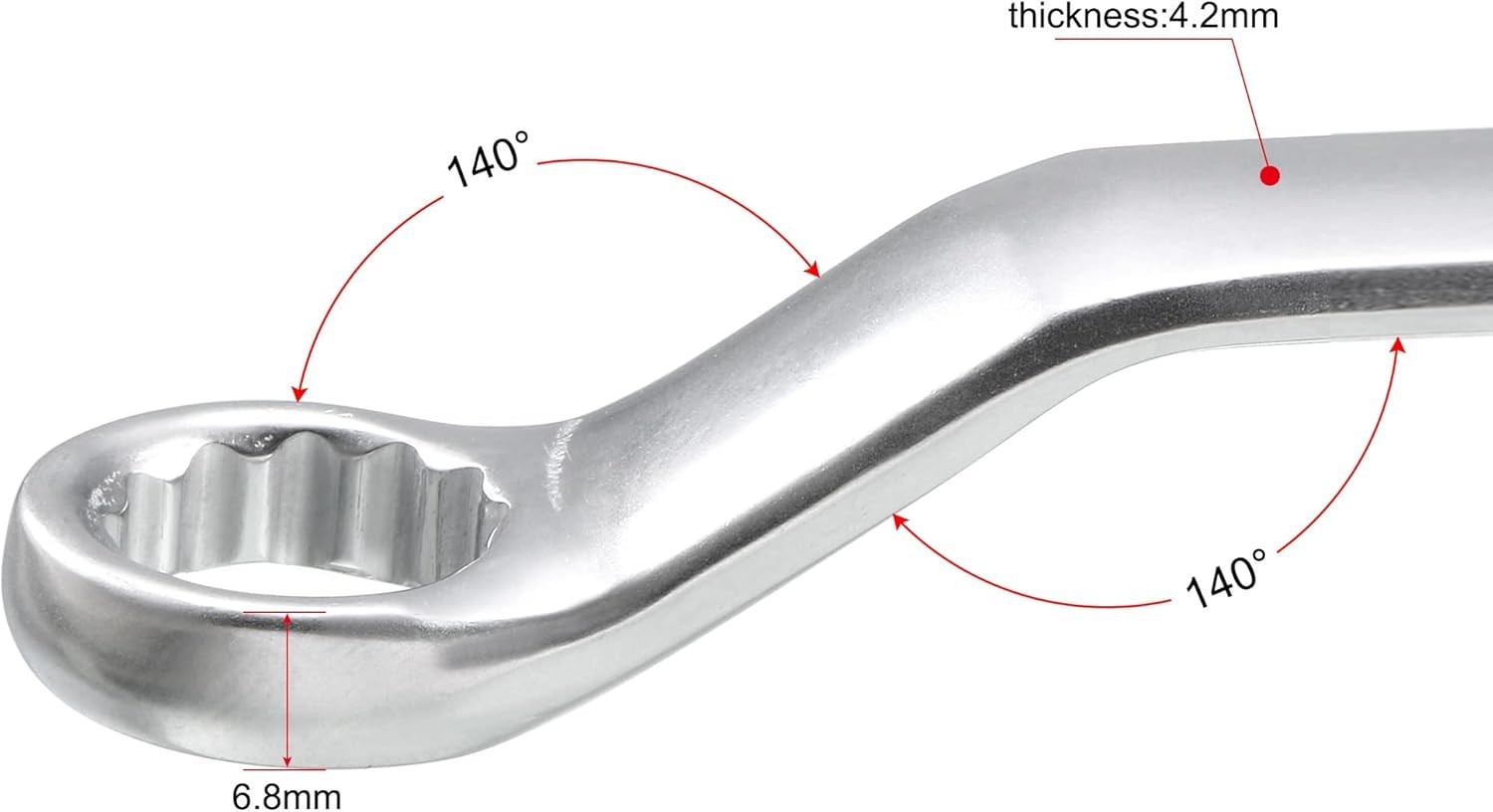 8mm 10mm Offset Double Box End Wrench Cr-V Steel Chrome Plated