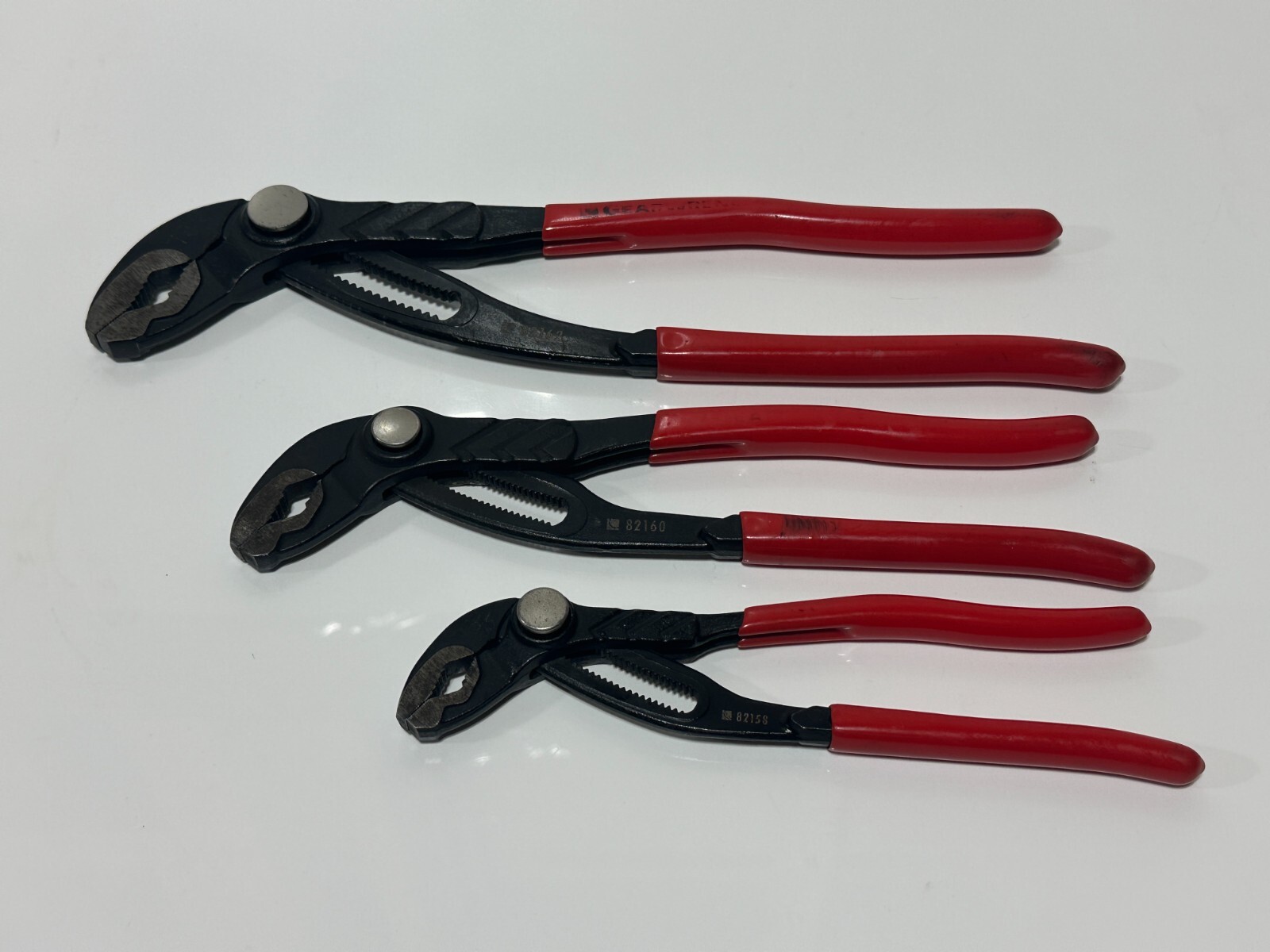 GEARWRENCH 82118 3 Piece Push Button Tongue and Groove Plier / Multi Grip Set
