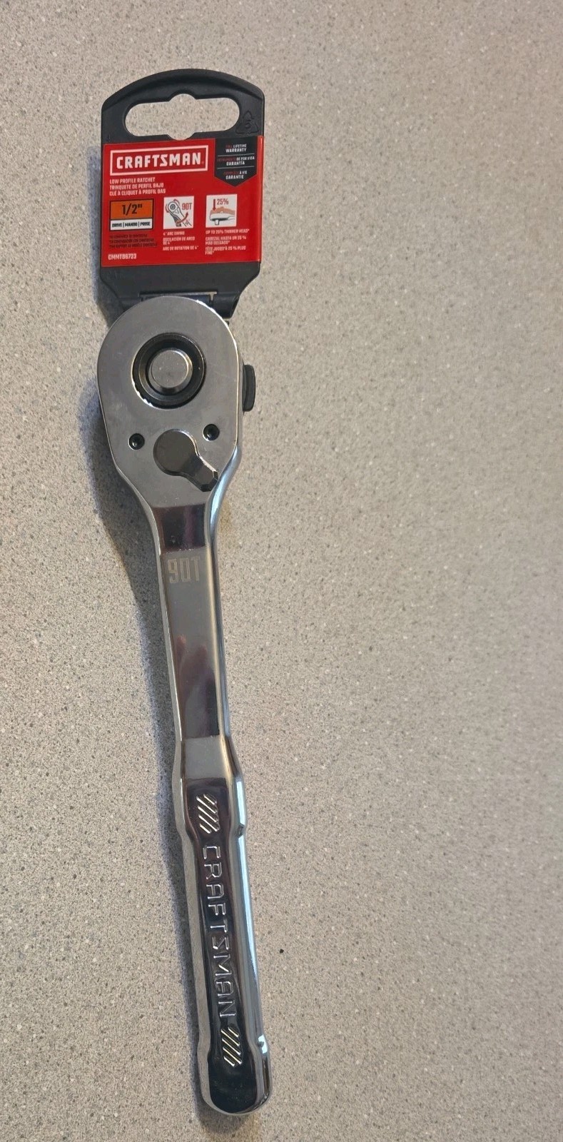 NEW – Craftsman 90-Tooth Low Profile 1/2 in. Drive Ratchet (CMMT86723) Lifetime
