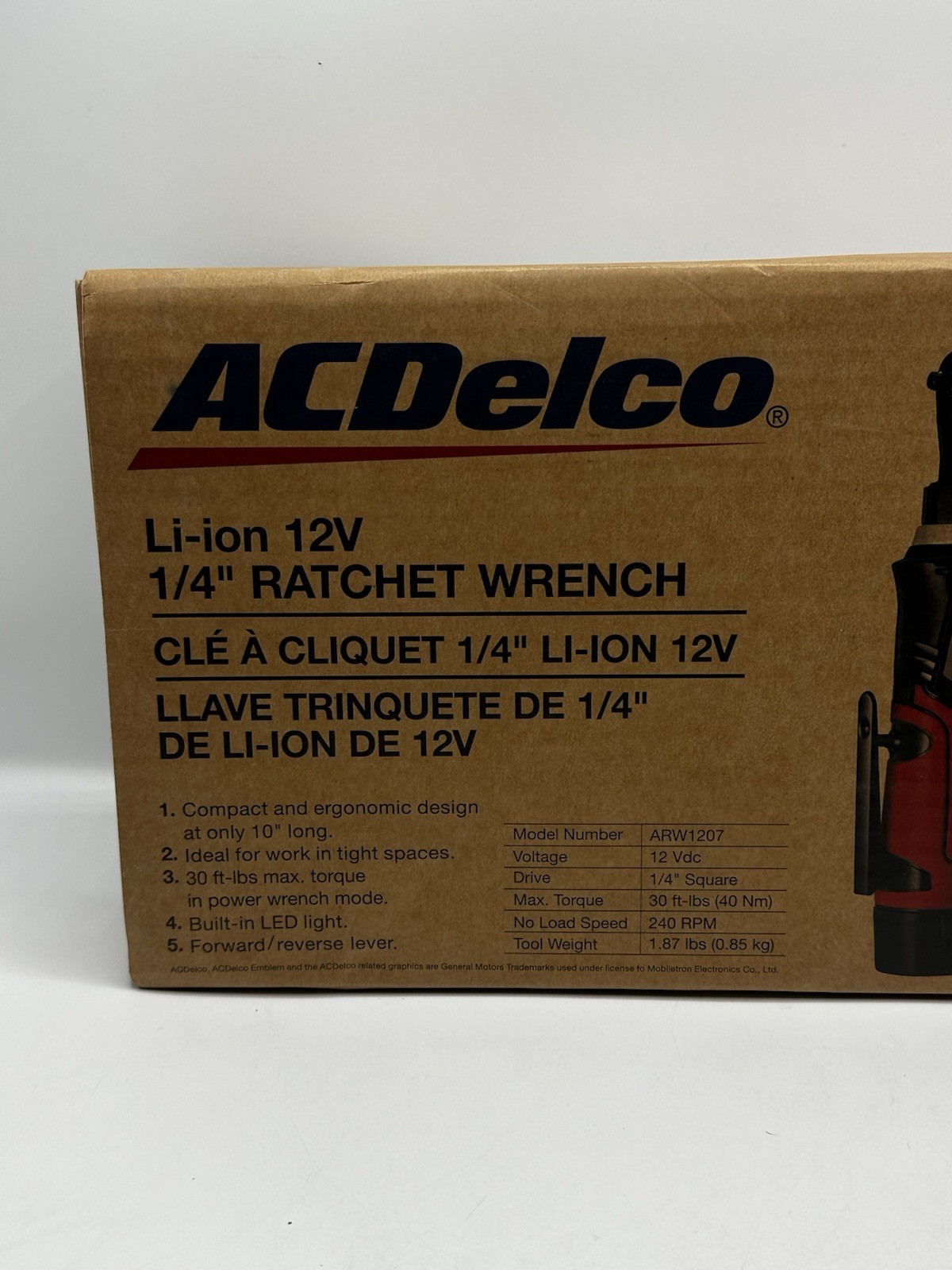 ACDelco ARW1207 Li-ion 12V 1/4″ Ratchet Wrench *NEW*