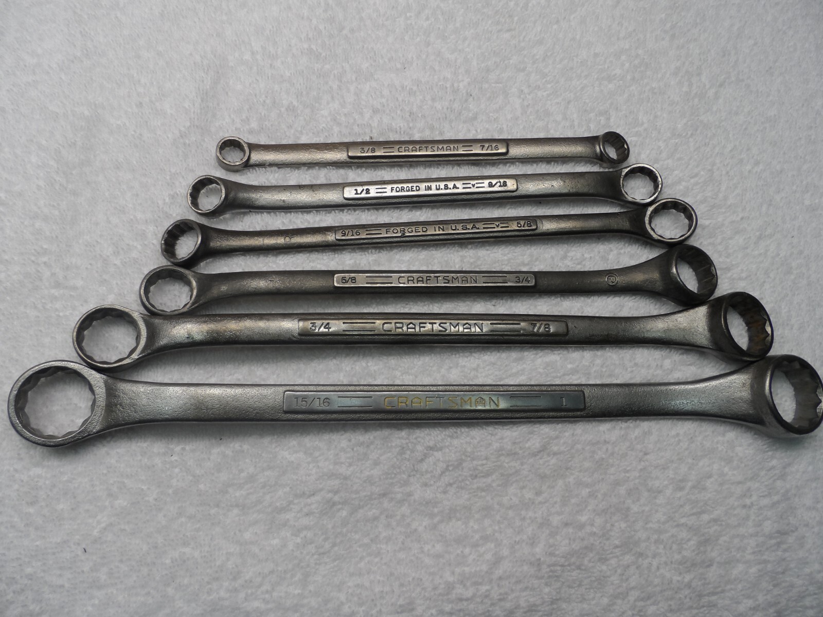 Craftsman SAE Box End Wrench Set, 12pt, USA (3/8″ – 1″), many =V=, 6 pcs